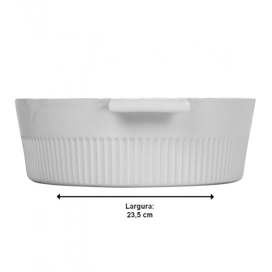 Travessa Roaster 3 Litros 35 cm de comprimento Sem Tampa Porcelana Germer
